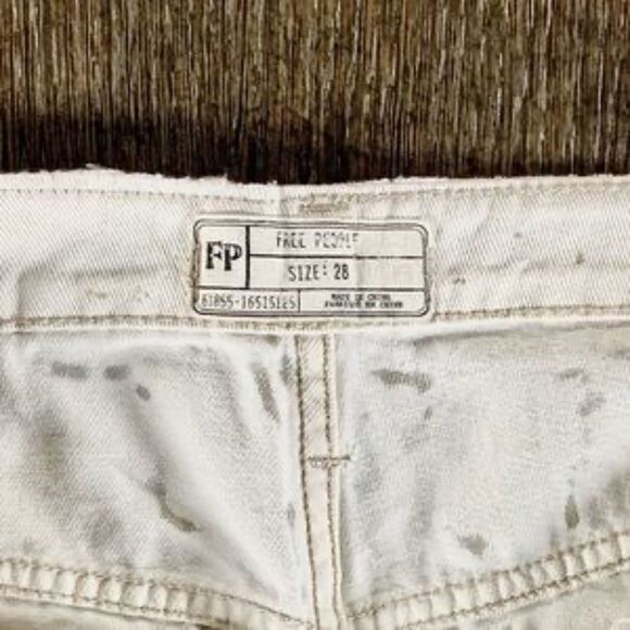 FREE PEOPLE Boho Shibori Leaf Cutoff Denim Shorts - Picture 6 of 6